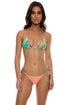 Luli Fama Positano Seamless Reversible Wavy Ruched Back Brazilian Tie Side Bottom